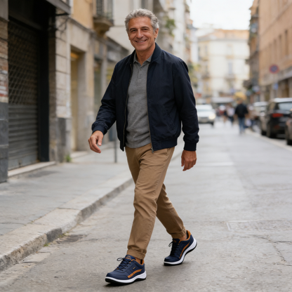 Zapatos ortopédicos cómodos: con soporte para el arco plantar que alivia el dolor; ligeros, con amortiguación y exterior de piel impermeable.