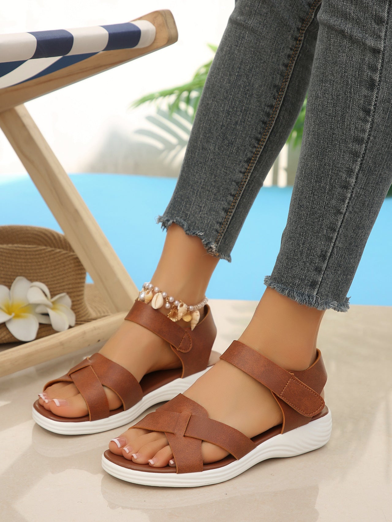 Sandalias ortopédicas ergonómicas — Con soporte para el arco que ayuda a aliviar el dolor de pies, estabilizar el talón y reducir la inestabilidad al caminar