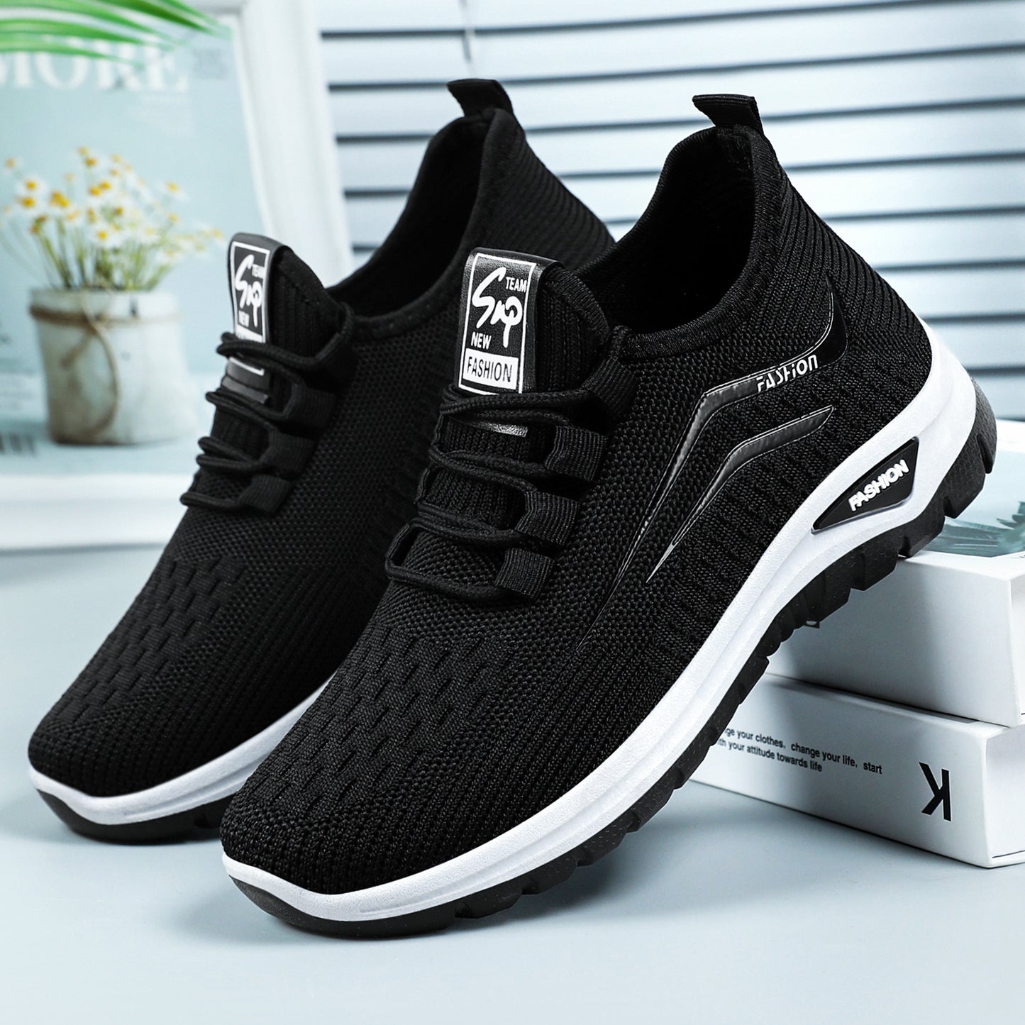 Zapatillas deportivas ortopédicas de malla: con soporte para el arco plantar, que alivian el dolor; suaves y amortiguadoras.