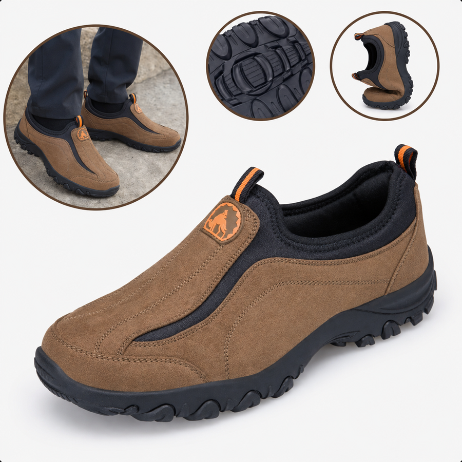 Zapatos ortopédicos cómodos de ante: con soporte para el arco plantar, para aliviar el dolor