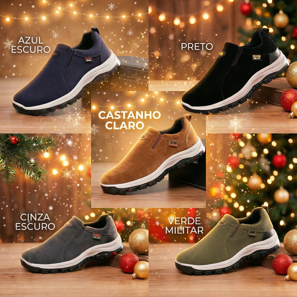🎄Oferta de Natal por tempo limitado: 30% de desconto! - Calçado casual ZAPIEERS® 👞 - Estilo natalício + Confortável, impermeável e antiderrapante - O presente de Natal perfeito 🎁