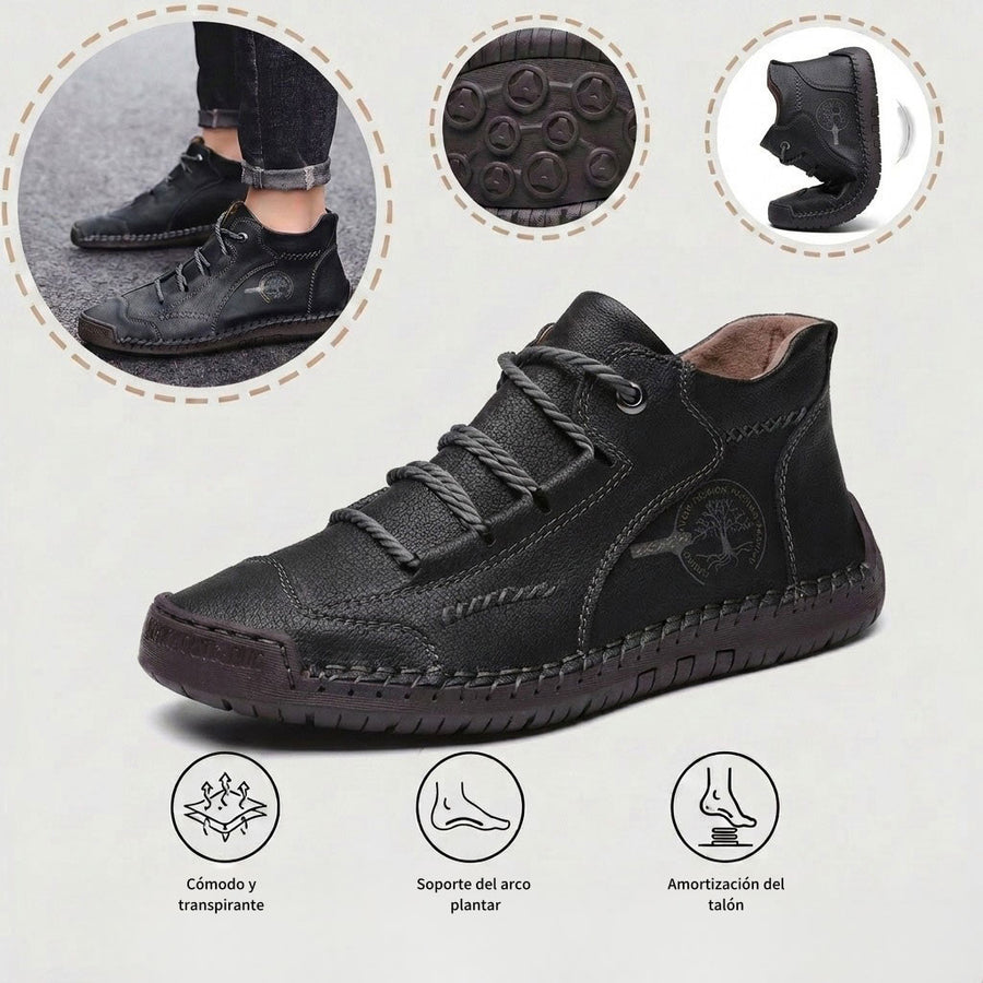 Zapatos ortopédicos cómodos y informales — de piel de vacuno italiana mate, con soporte para el arco