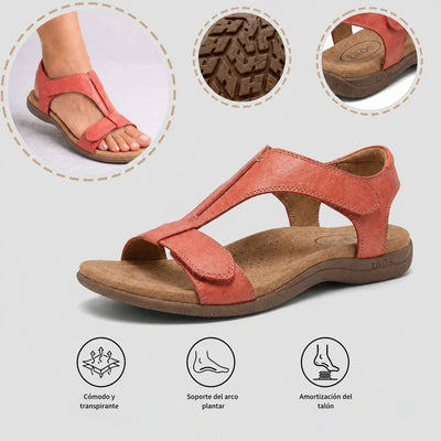 Sandalias ortopédicas cómodas: soporte ergonómico para el arco del pie, ancho ajustable y diseño que estiliza la pierna.