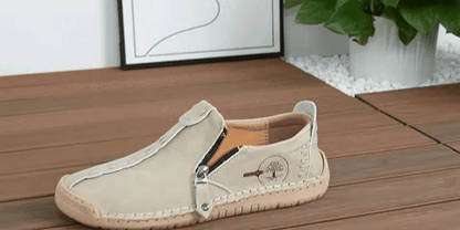 Zapatos ergonómicos con plantilla ortopédica de piel: piel de vacuno italiana de primera calidad, soporte para el arco y alivio del dolor de pies