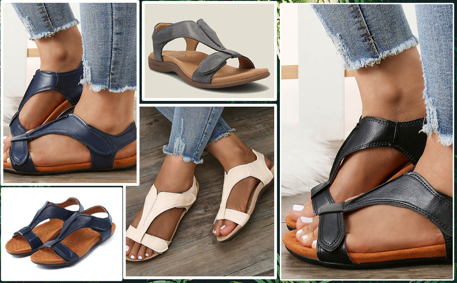 Sandalias ortopédicas cómodas: con soporte ergonómico para el arco del pie, ancho ajustable y diseño que estiliza la pierna.